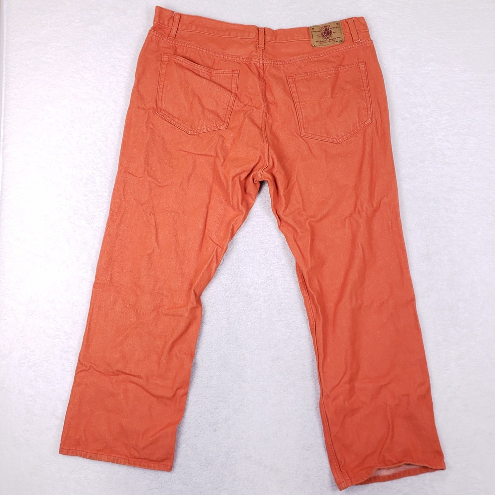 Members Property Mens‎ Orange Straight Leg Denim Jeans W44 L32 Cotton Blend - Picture 8 of 10